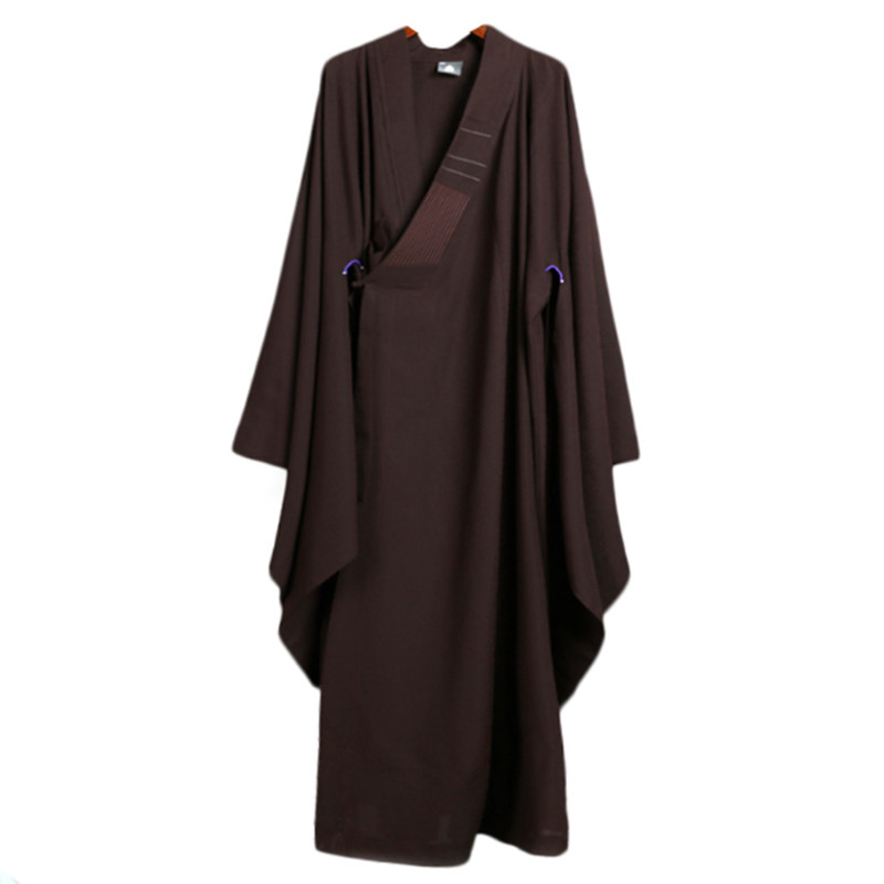 海青居士服女海青服僧侣服海清居士服男大褂高档台湾麻料红色海青