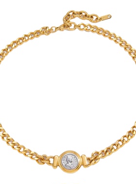 法式风新款项链轻奢小众巨美百搭款医用钛钢镀金短款不掉色毛衣链