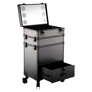 2021新款高级化妆箱专业跟妆师多层带镜子带灯抽屉纹绣工具收纳箱