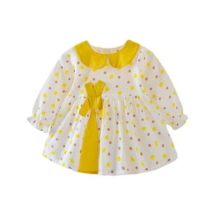 女宝宝连衣裙春秋长袖婴儿公主裙纯棉春装0-1-2-3岁女童裙子夏装4