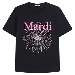 MARDI正品2026夏季小雏菊渐变字母短袖T恤