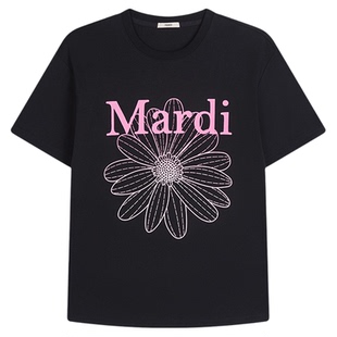 MARDI官方正品2026夏季新款女小雏菊渐变字母时尚短袖T恤百搭上衣