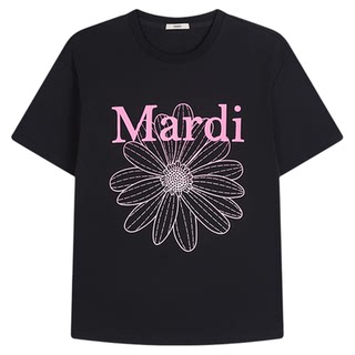 MARDI官方2026夏季新款女装小雏菊渐变字母时尚短袖T恤上衣
