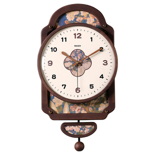 法式中古风创意挂钟客厅新中式钟表复古时钟挂墙2025新款轻奢高级