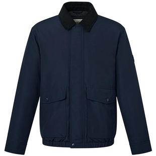 【冬季甄选】Hazzys哈吉斯男士灯芯绒翻领棉服复古撞色巴恩风外套