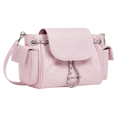 CHARLESKEITH菱格油蜡皮双肩包