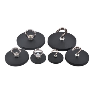 包胶磁铁吊环不伤漆强磁吸盘不锈钢吊环强磁包胶吸盘强磁打捞吊环