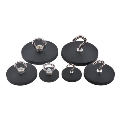 包胶磁铁吊环不伤漆强磁吸盘不锈钢吊环强磁包胶吸盘强磁打捞吊环