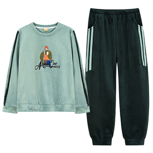 女款睡衣2025新款春秋冬季珊瑚绒加厚冬款可外穿海岛绒家居服套装