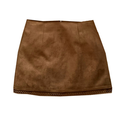 美拉德棕色麂皮绒半身裙包臀短裙