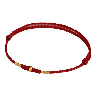 普陀山本命年黄金转运珠红绳手链