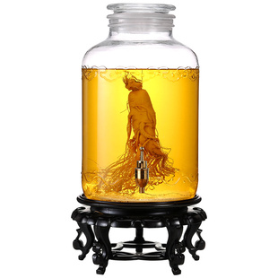 高白无铅泡酒玻璃瓶密封专用酒坛5斤10斤 30斤大容量酿酒罐带龙头