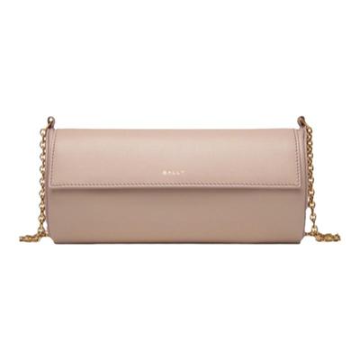 【尊享折扣】BALLY巴利EMBLEM藕粉色女士斜挎包6309052
