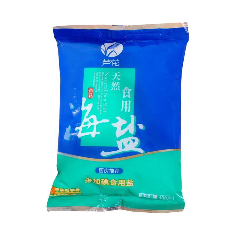 芦花 天然食用海盐 400g*1袋 未添加碘 无抗结剂 厨房调料 老日期