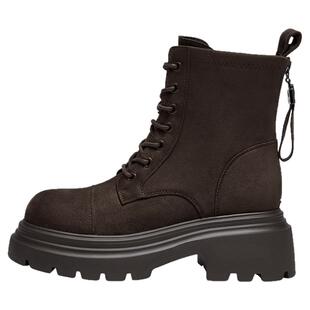 达芙妮厚底马丁靴女款2025新款秋季英伦风绒面短靴复古棕色靴子女