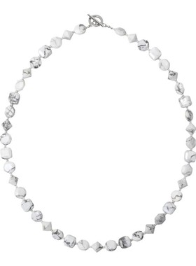 朗睦天然白松石手工项链耳环套装