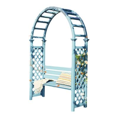 月季爬藤架拱形门椅子白色攀爬架
