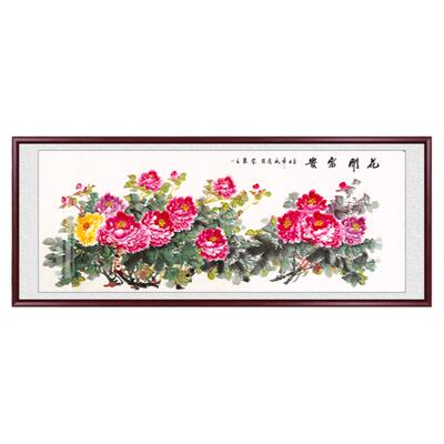 手工实木装裱中堂画客厅挂画