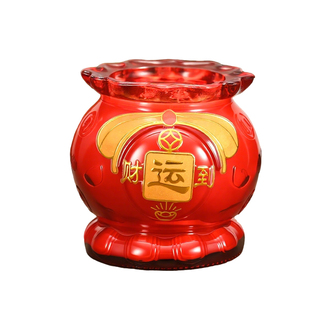 酥油蜡烛袋酥油灯家用无烟玻璃杯防风福乔迁供佛财神爷过年红蜡烛