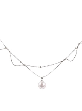 法式蕾丝珍珠项链女轻奢高级感