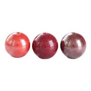 天然朱砂散珠圆珠子多宝单颗辰砂紫金帝王砂手串隔珠手链多宝配珠