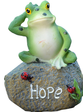 阳台田园树脂可爱青蛙装饰小摆件