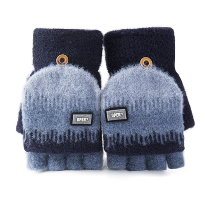 小魔鲸男童翻盖手套加厚保暖