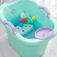 儿童泡澡桶宝宝婴儿游泳桶洗澡沐浴桶小孩子可坐家用加厚大号浴盆