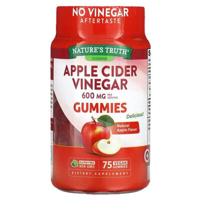 Nature's Truth,苹果醋，天然苹果味，600 毫克，75 粒全素软糖