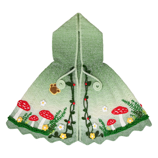 雪球diy手工编织丁达尔森林牧歌斗篷材料包蘑菇毛线连帽披肩可爱