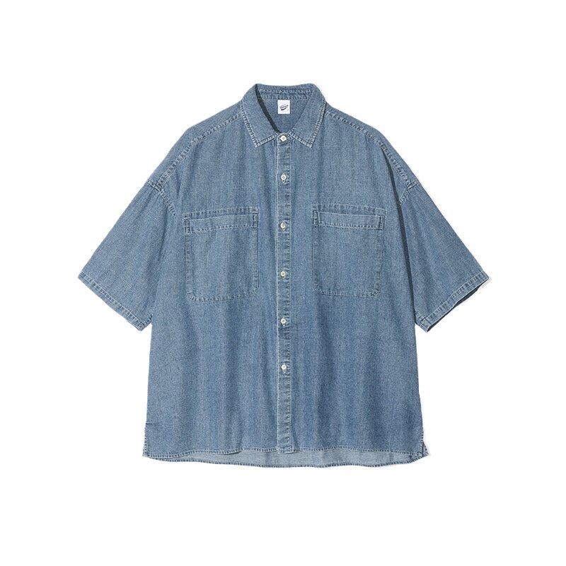 PARTIMENTO短袖牛仔宽松版型衬衫