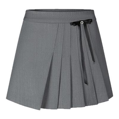 【周也同款】HERLIAN 女士百褶短裙蝴蝶结装饰不规则半裙