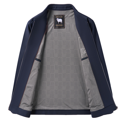 恒源祥翻领春秋宽松羊毛夹克外套