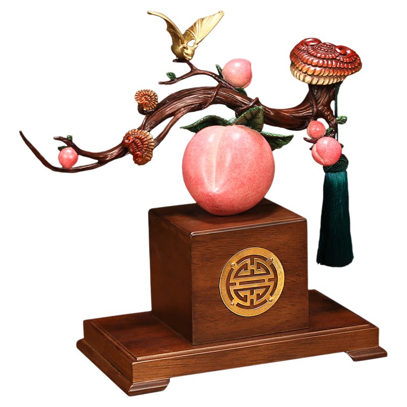 《福寿如意》铜寿桃摆件客厅祝老人长辈生日礼物贺寿蟠桃工艺礼品
