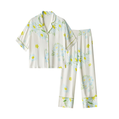 夏季棉绸向阳花女睡衣套装