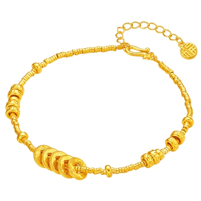 六桂福珠宝银925财来了手链