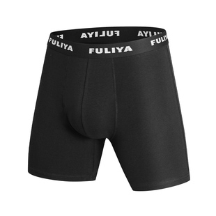 5条防磨腿内裤男四角裤纯棉透气运动跑步大码加长款加肥宽松裤衩