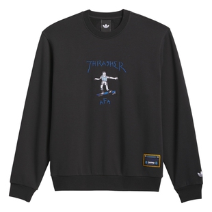 Thrasher X AFA联名滑板风休闲圆领卫衣男女adidas阿迪达斯三叶草