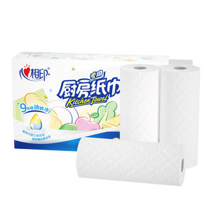 心相印厨房卷纸厨房专用纸擦油纸厨房纸巾实惠装60节1提4卷ss
