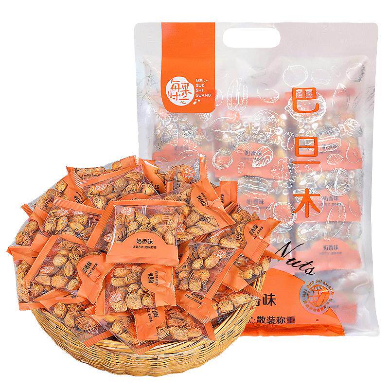 每果时光巴旦木500g新货奶香薄壳巴达木独立包手剥扁桃仁休闲零食