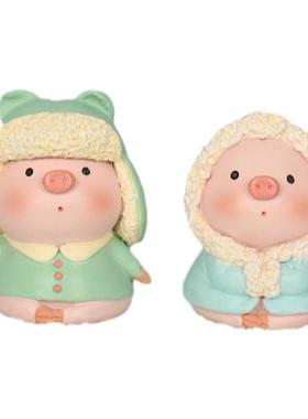 网红迷你可爱东北小猪创意摆件送男女朋友生日祝福公仔情侣搭配礼