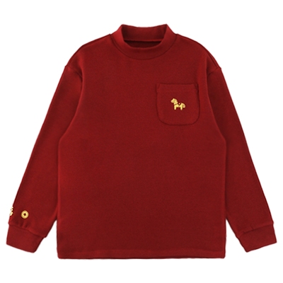 oddtails男童半高领长袖T恤精品羊绒保暖打底衫2025新款儿童上衣