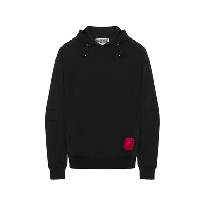 【礼物低至5折】Moschino/莫斯奇诺  男士标签装饰长袖连帽卫衣