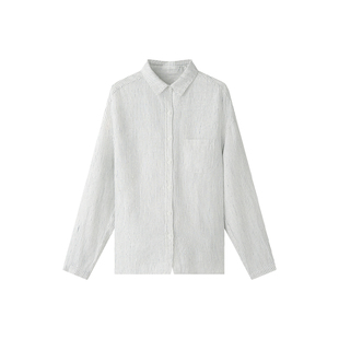 小禾【清水汉麻】100汉麻气质经典竖条纹休闲百搭吸湿透气衬衫女