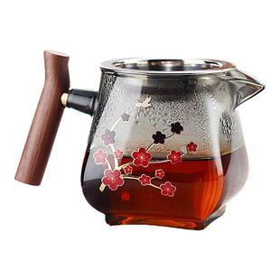 玻璃公道杯分茶器茶具泡茶公杯茶漏公道杯茶滤网一体木把公道杯