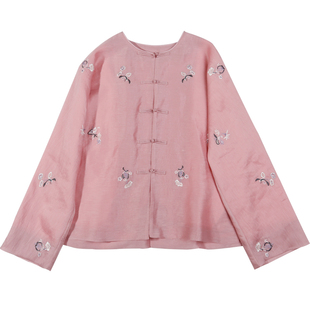 江南范新中式中国风改良汉服刺绣上衣唐装开衫对襟盘扣外套春秋