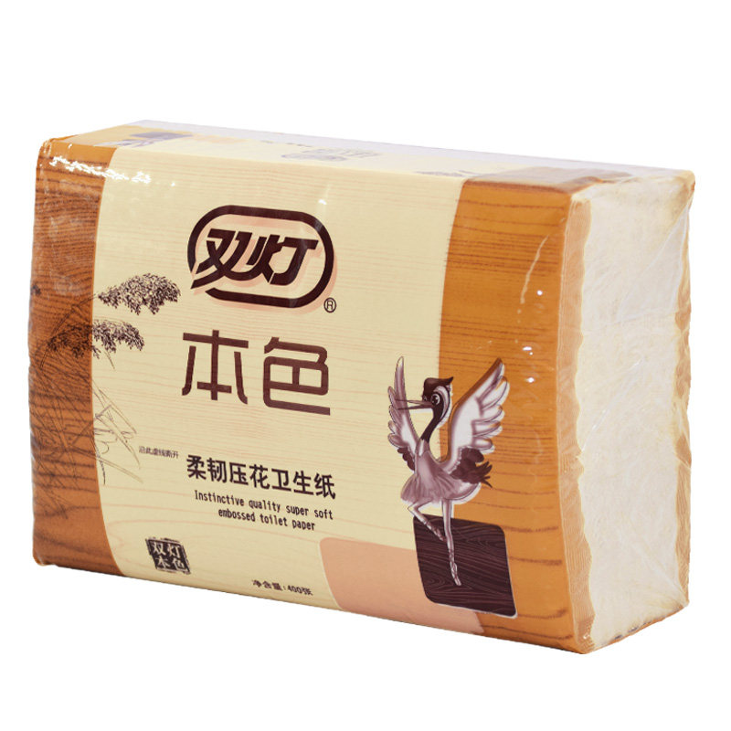 双灯本色超柔压花卫生纸400层10