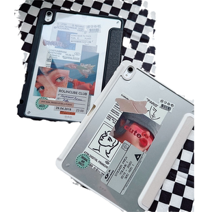 【高透亚克力送背膜】ipad保护套air5防摔10.9寸黑色pro11个性ins风10女生mini6带笔槽360可旋转8第十代9白色