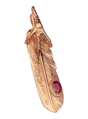 玫瑰金鹰爪唐草飞行羽毛吊坠