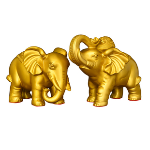 铜象摆件一对吸水大象黄铜招财象纯乔迁办公室店铺装饰工艺礼品